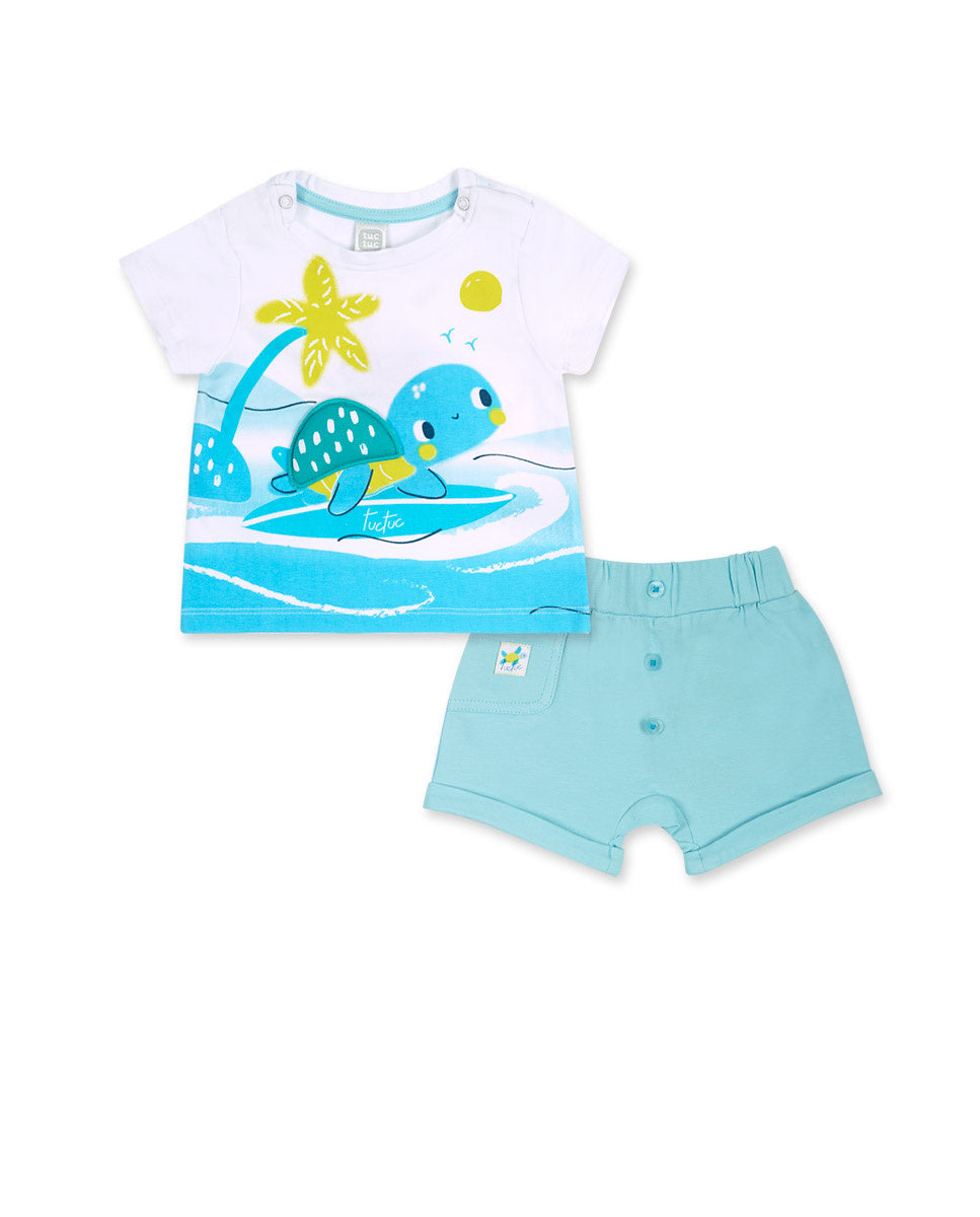 TUC TUC BEBE NI O CONJ. DE SHORT AZUL TURTLES Poppy s