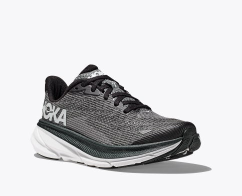 HOKA NIÑO ZAPATILLA CLIFTON 9 YOUTH BLACK/WHITE