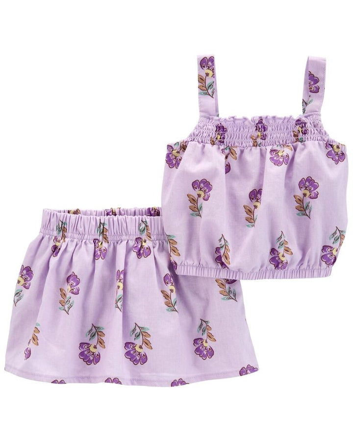 CARTERS BEBE NIÑA CONJ. DE FALDA PURPLE FLORAL