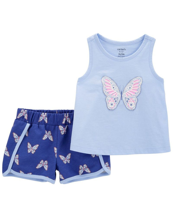 CARTERS NIÑA CONJ. DE SHORT BLUE BUTRFLY