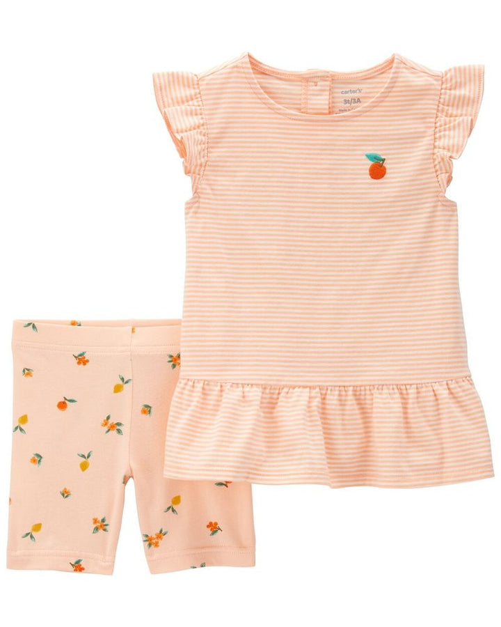 CARTERS NIÑA CONJ. DE SHORT PEACH BIKE