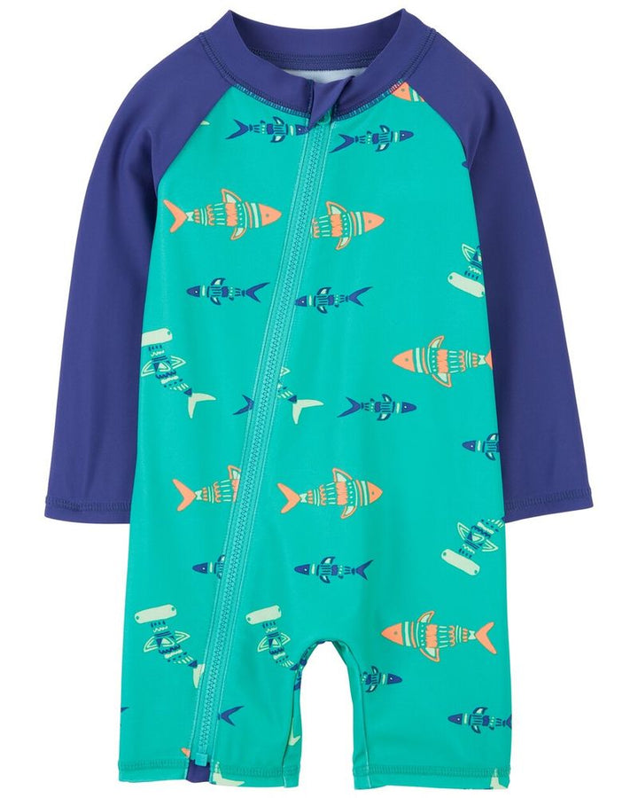 CARTERS BEBE NIÑO VESTIDO DE BAÑO FISH RASHGUARD 1PK