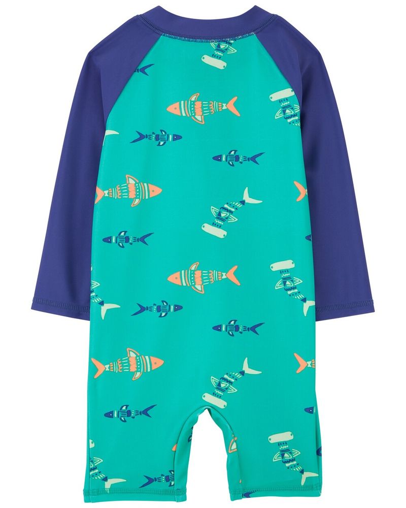 CARTERS BEBE NIÑO VESTIDO DE BAÑO FISH RASHGUARD 1PK