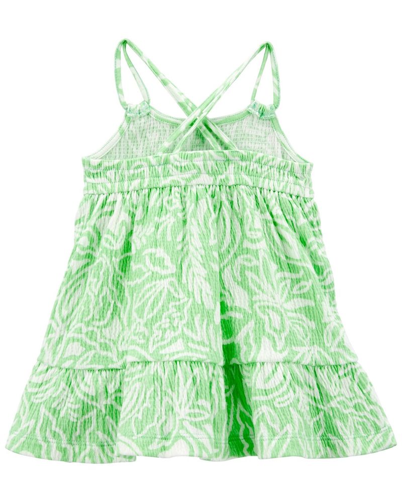 CARTERS BEBE NIÑA VESTIDO GREEN FLORAL GAUZE