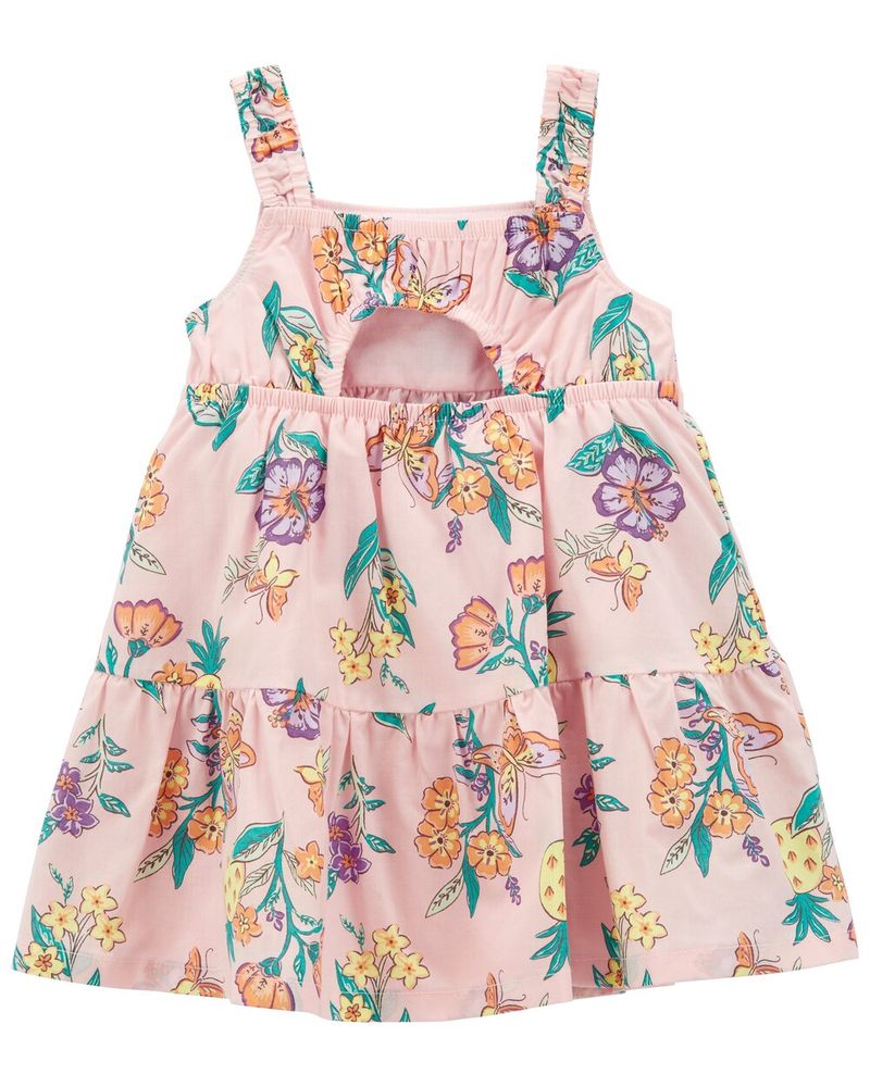 CARTERS BEBE NIÑA VESTIDO PINK FLORAL LAWN