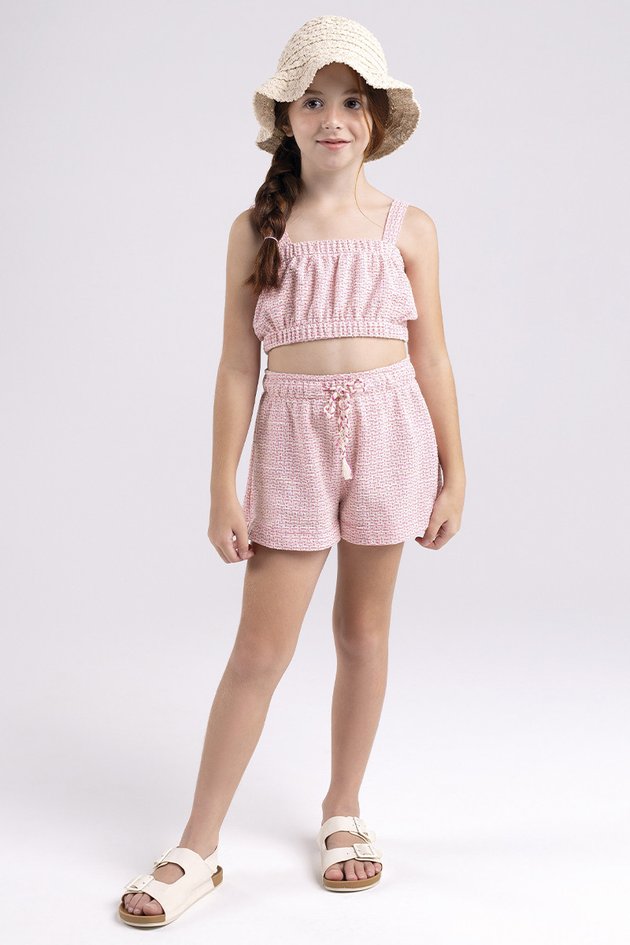 BUGBEE NIÑA CONJ. DE SHORT ROSADO