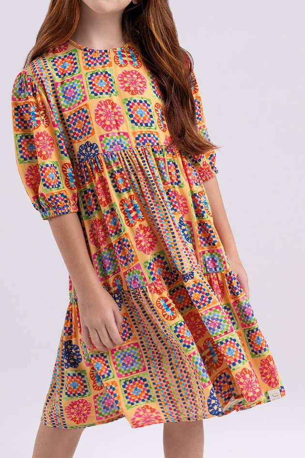 BUGBEE NIÑA VESTIDO 70S CROCHE