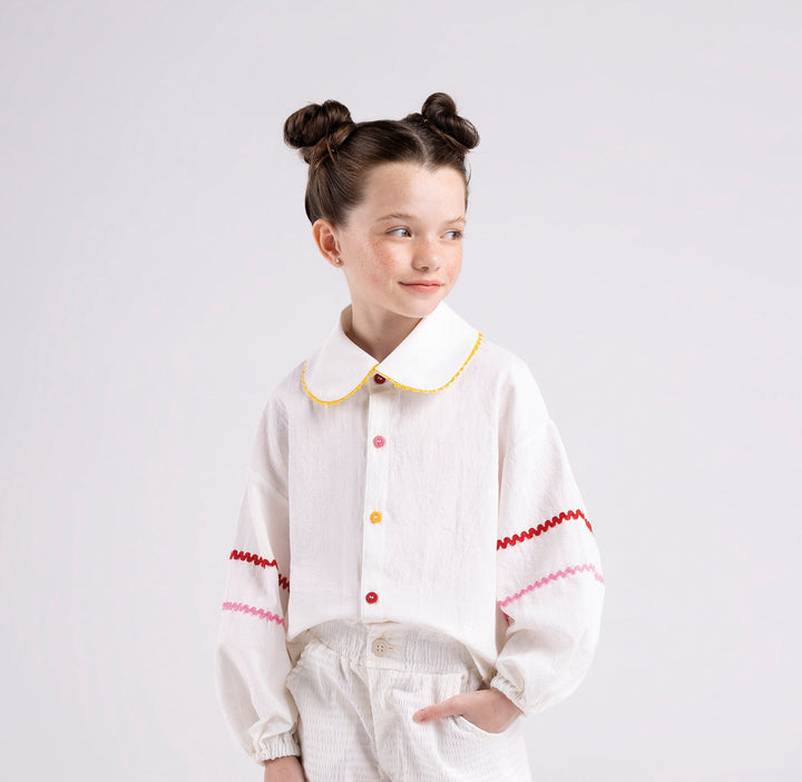 BUGBEE NIÑA CAMISA CREMA TEJIDA