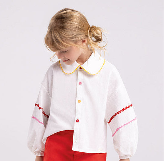 BUGBEE NIÑA CAMISA CREMA TEJIDA