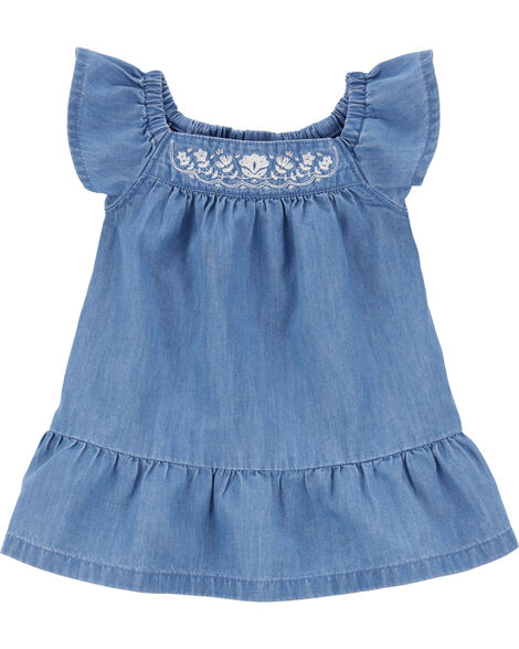 CARTERS BEBE NIÑA VESTIDO CHAMBRAY