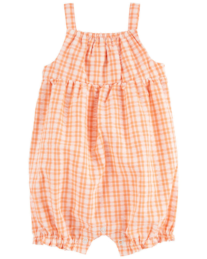 CARTERS BEBE NIÑA OVEROL ORANGE GINGHAM