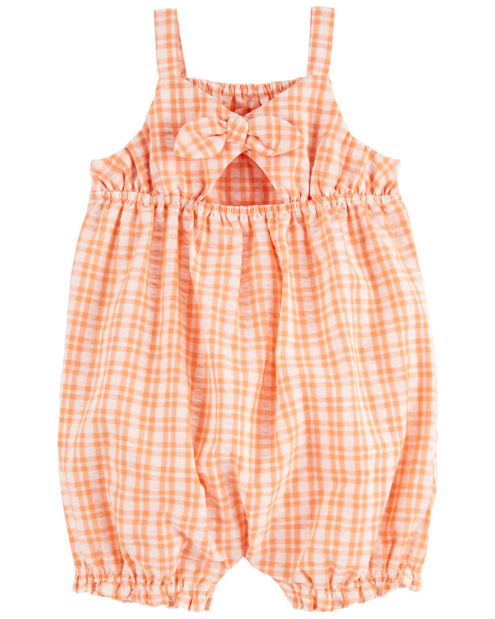 CARTERS BEBE NIÑA OVEROL ORANGE GINGHAM