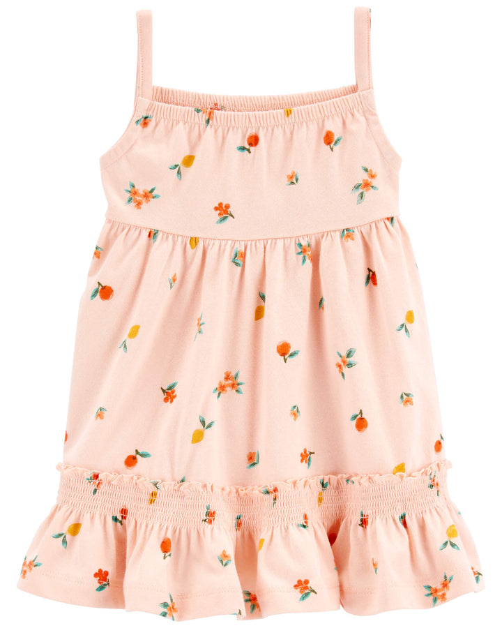 CARTERS BEBE NIÑA VESTIDO PEACH PRINT