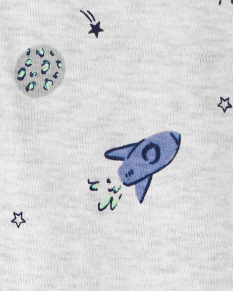 CARTERS BEBE NIÑO PIJAMA GRAY PLANET PRINT