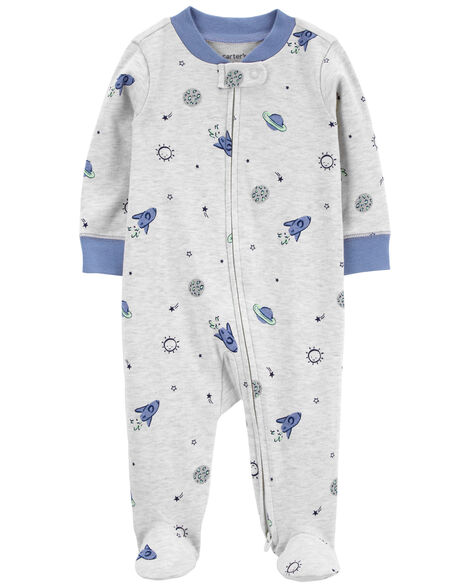 CARTERS BEBE NIÑO PIJAMA GRAY PLANET PRINT