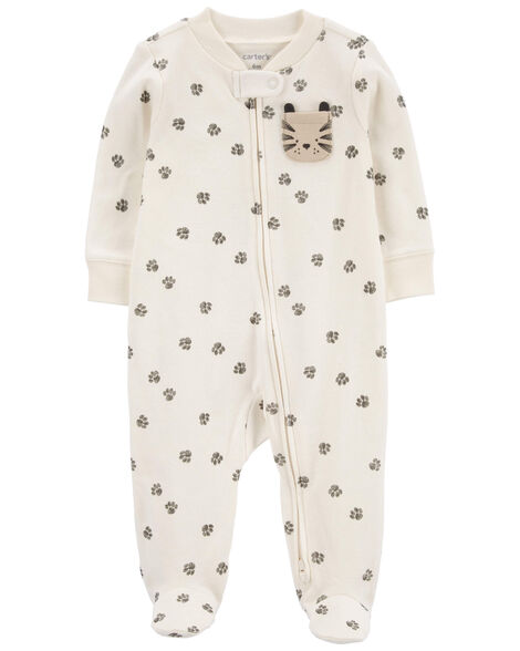 CARTERS BEBE NIÑO PIJAMA IVORY PAW PRINT