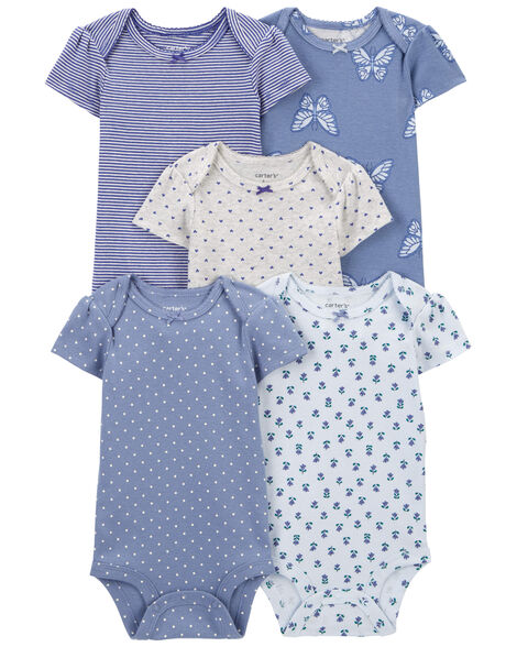 CARTERS BEBE NIÑA BODY BLUE STRIPE BUTTER