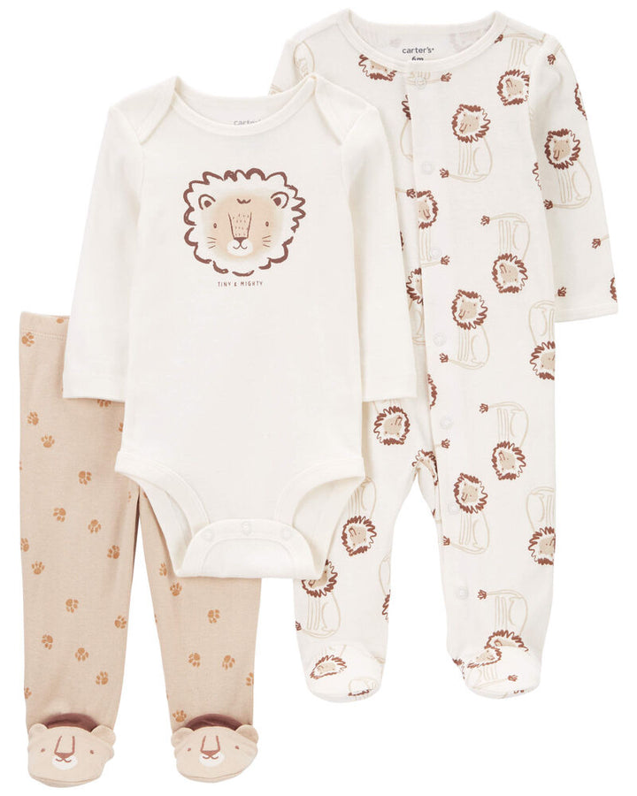 CARTERS BEBE NIÑO PIJAMA IVORY LION PRINT