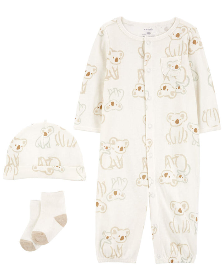 CARTERS BEBE NIÑA PIJAMA IVORY KOALA