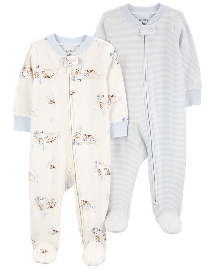 CARTERS BEBE NIÑO BODY BLUE DOG TREE 2PK