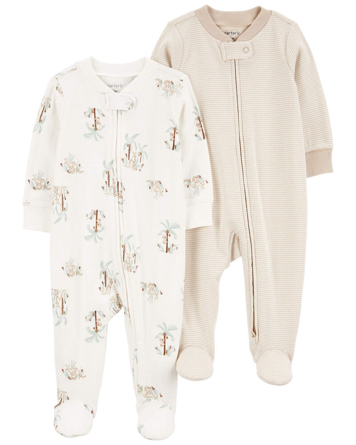 CARTERS BEBE NIÑO BODY KHAKI PALM TREE 2PK