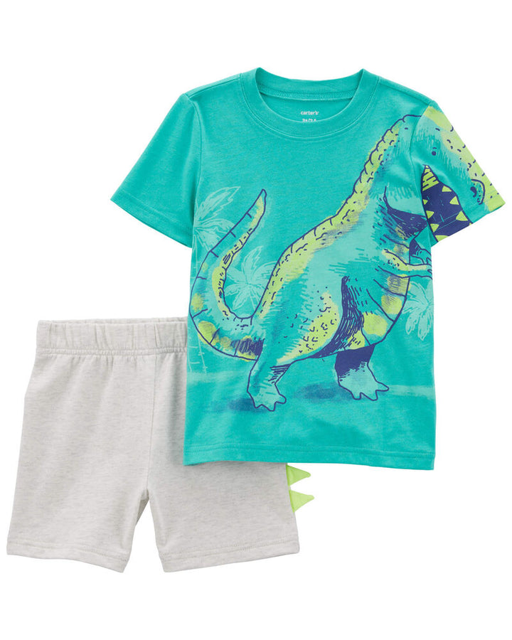 CARTERS NIÑO CONJ. DE SHORT TURQ DINO