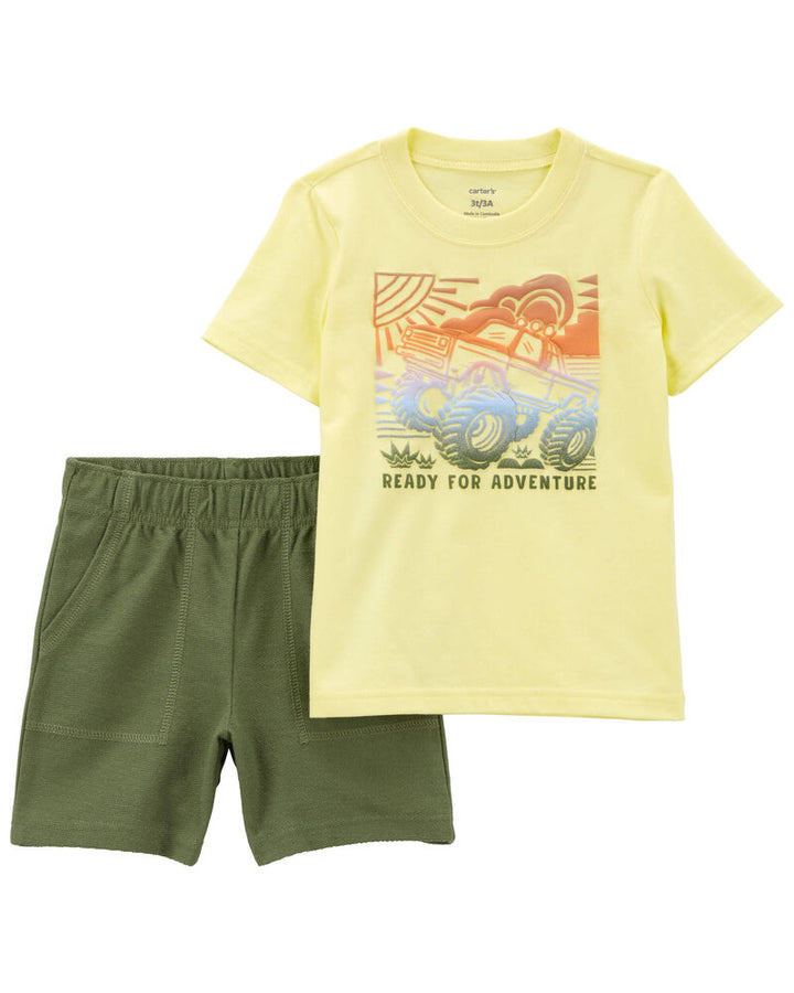 CARTERS NIÑO CONJ. DE SHORT YELLOW TRUCK