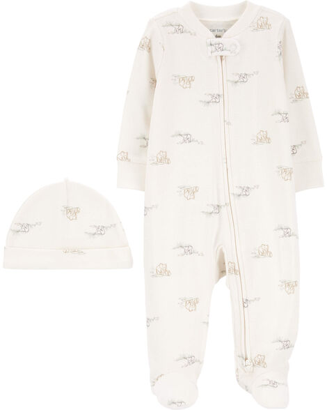 CARTERS BEBE NIÑA PIJAMA IVORY ELEPHANT 2PK