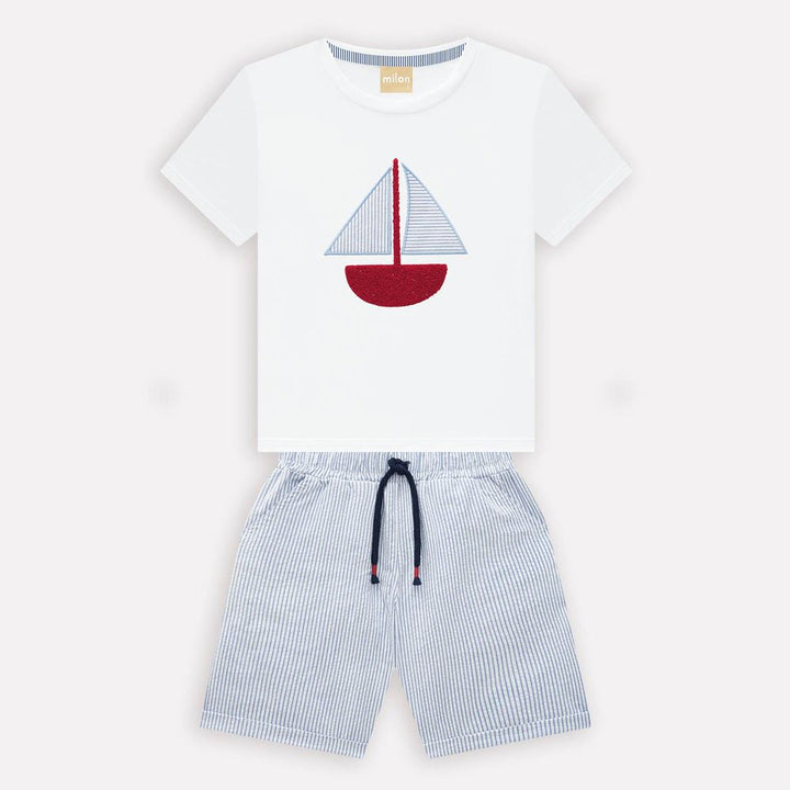 MILON NIÑO CONJ. DE SHORT BLANCO