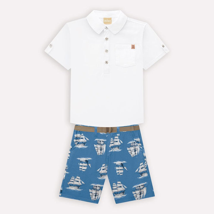 MILON NIÑO CONJ. DE SHORT BLANCO