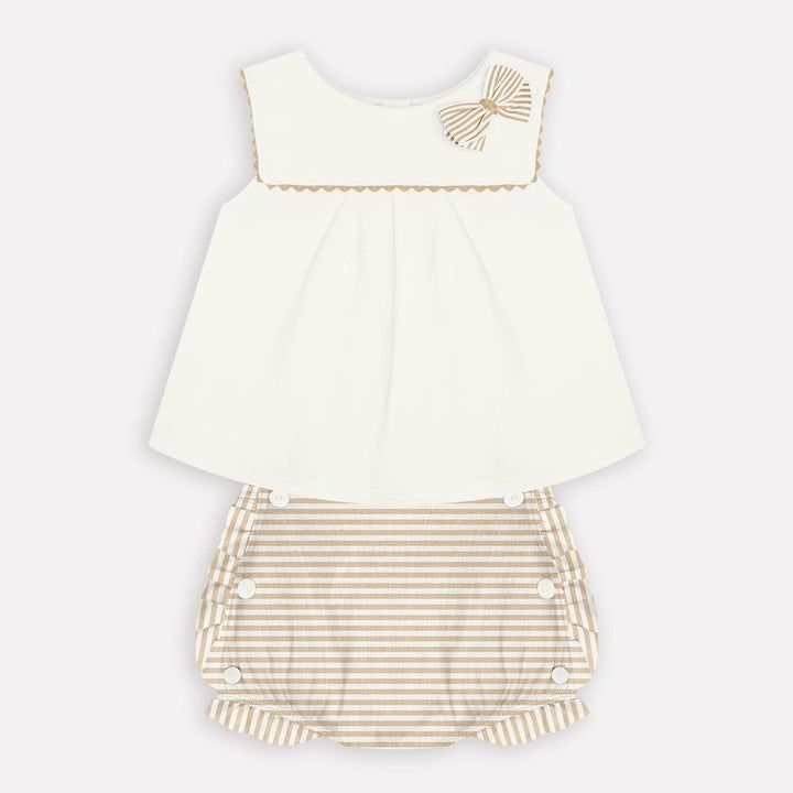 MILON BEBE NIÑA CONJ. DE SHORT BEIGE