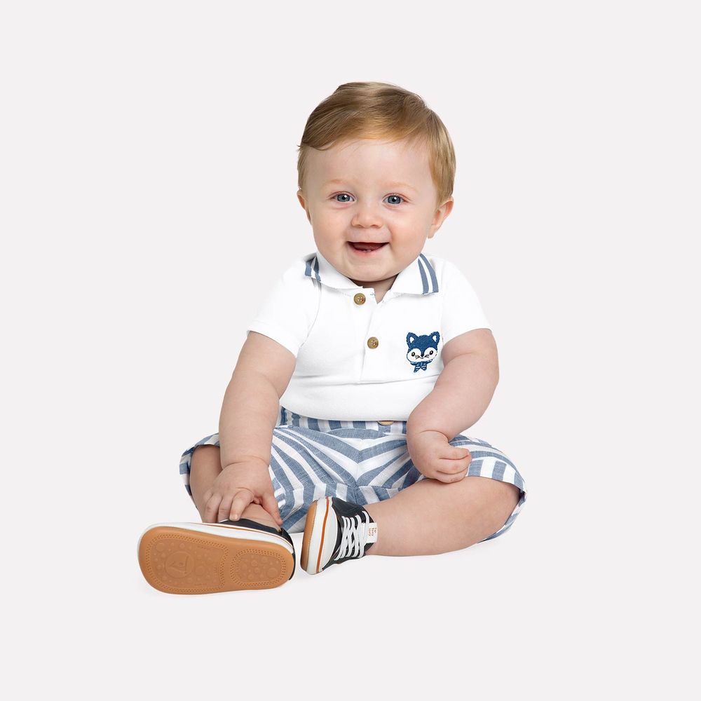 MILON BEBE NIÑO CONJ. DE SHORT BLANCO