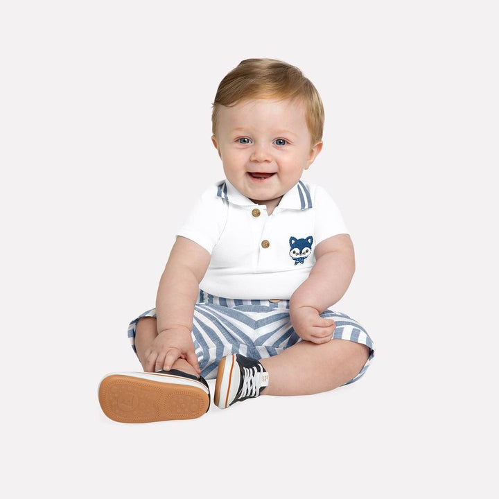 MILON BEBE NIÑO CONJ. DE SHORT BLANCO