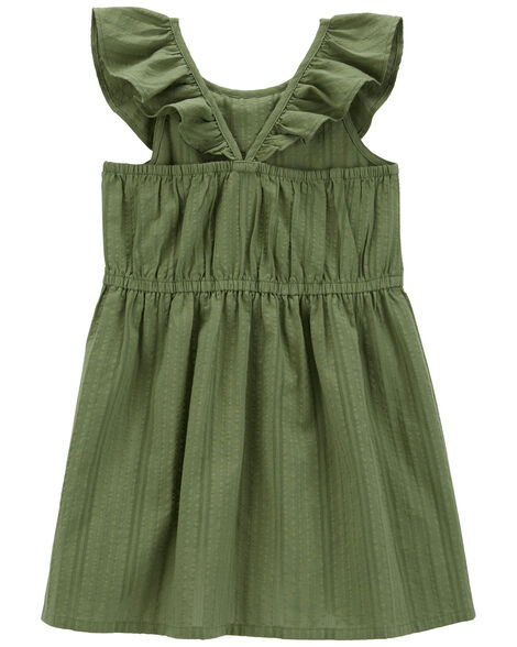 CARTERS NIÑA VESTIDO GREEN WOVEN