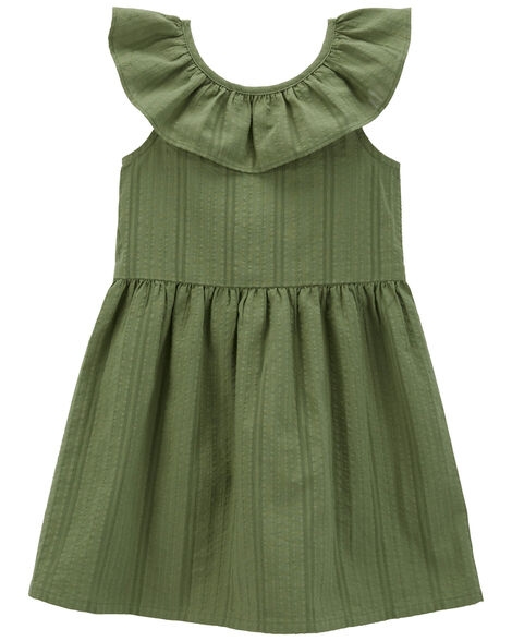 CARTERS NIÑA VESTIDO GREEN WOVEN