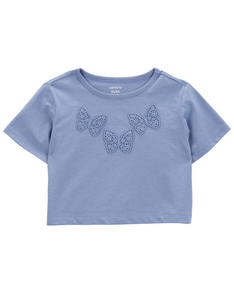 CARTERS NIÑA TSHIRT BLUE BUTTERFLY