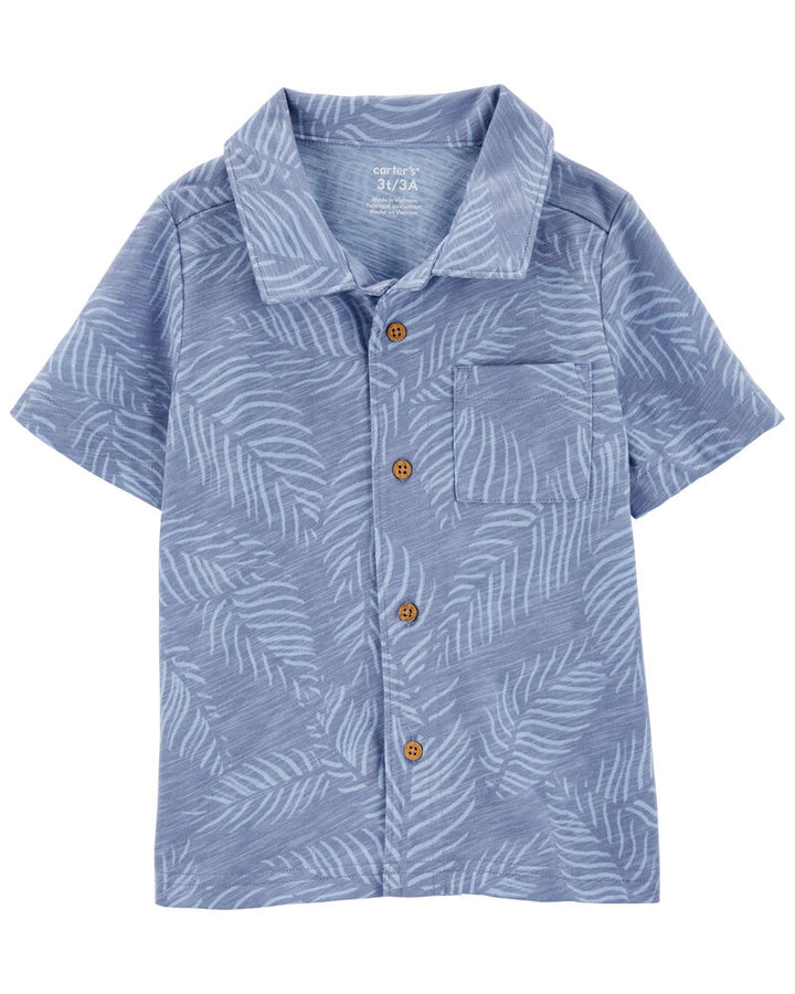 CARTERS NIÑO CAMISA BLUE PALM BTNDWN