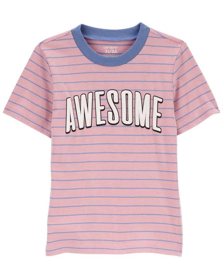 CARTERS NIÑO TSHIRT PINK AWESOME TEE