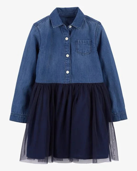 OSHKOSH NIÑA VESTIDO DENIM TULLE