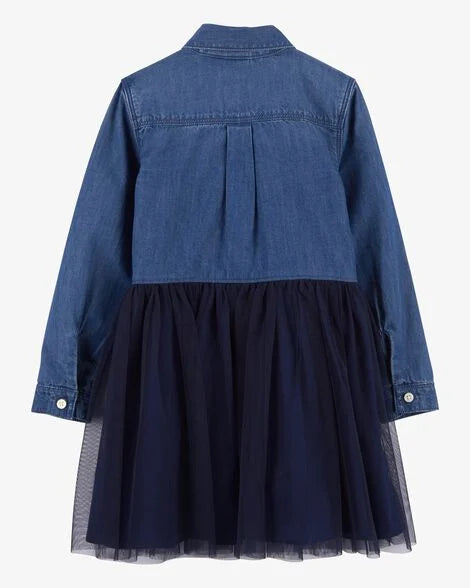 OSHKOSH NIÑA VESTIDO DENIM TULLE