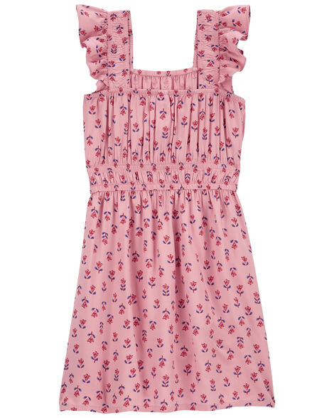 CARTERS NIÑA VESTIDO PINK FLORAL TWILL