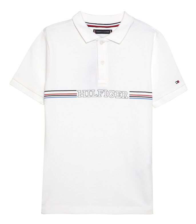 TOMMY HILFIGUER NIÑO POLO TRACK STRIPE WHITE