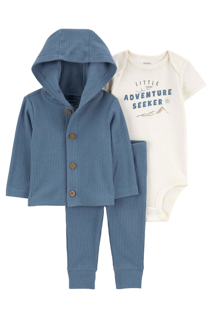 CARTERS BEBE NIÑO PIJAMA BLUE ADVENTURE 3PC