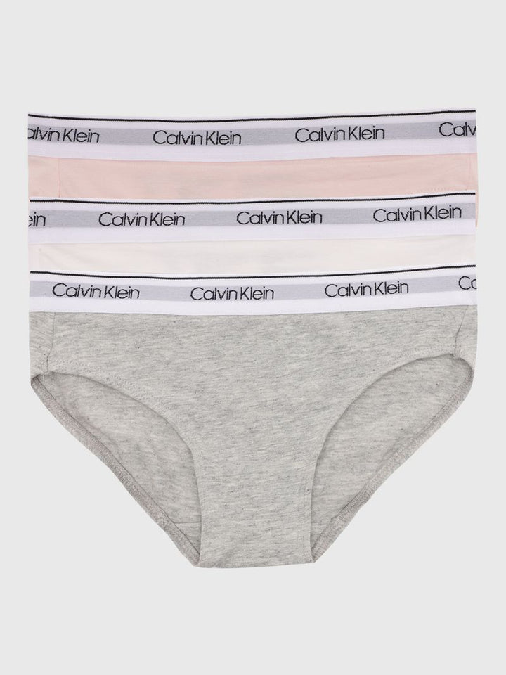 CALVIN KLEIN NIÑA PANTY HEATHER GREY/CLASSIC WHITE/CRY