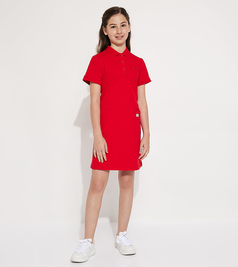 TOMMY HILFIGUER NIÑA VESTIDO FIERCE RED