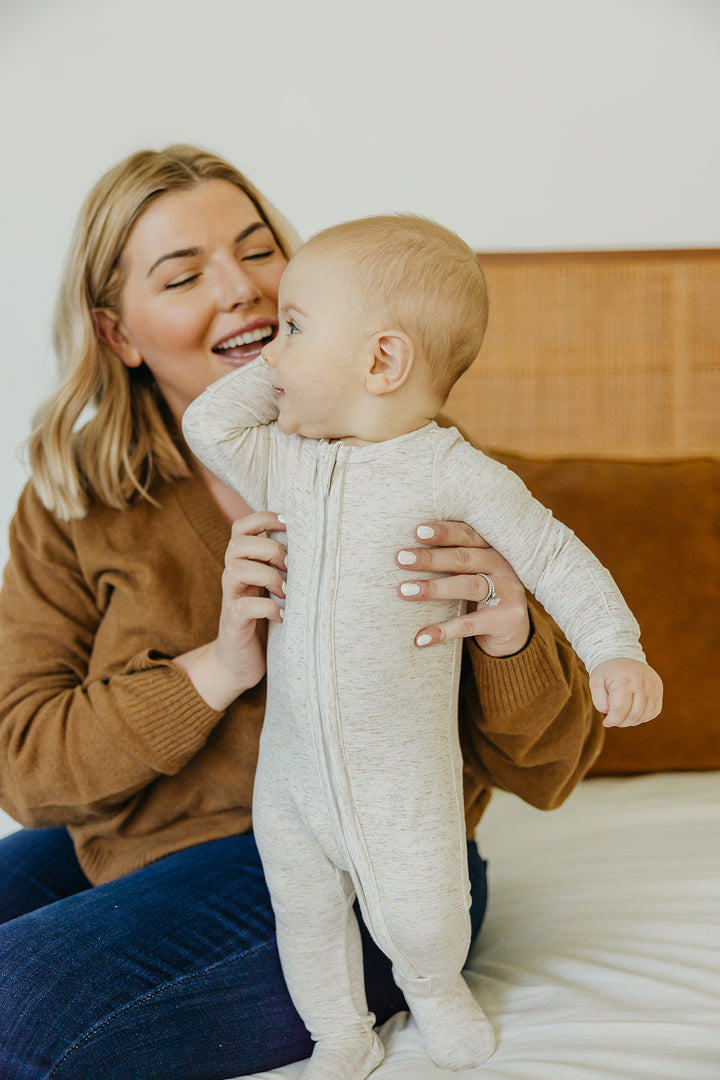 COPPER PEARL BEBE NIÑA PIJAMA OAT ZIP-UP