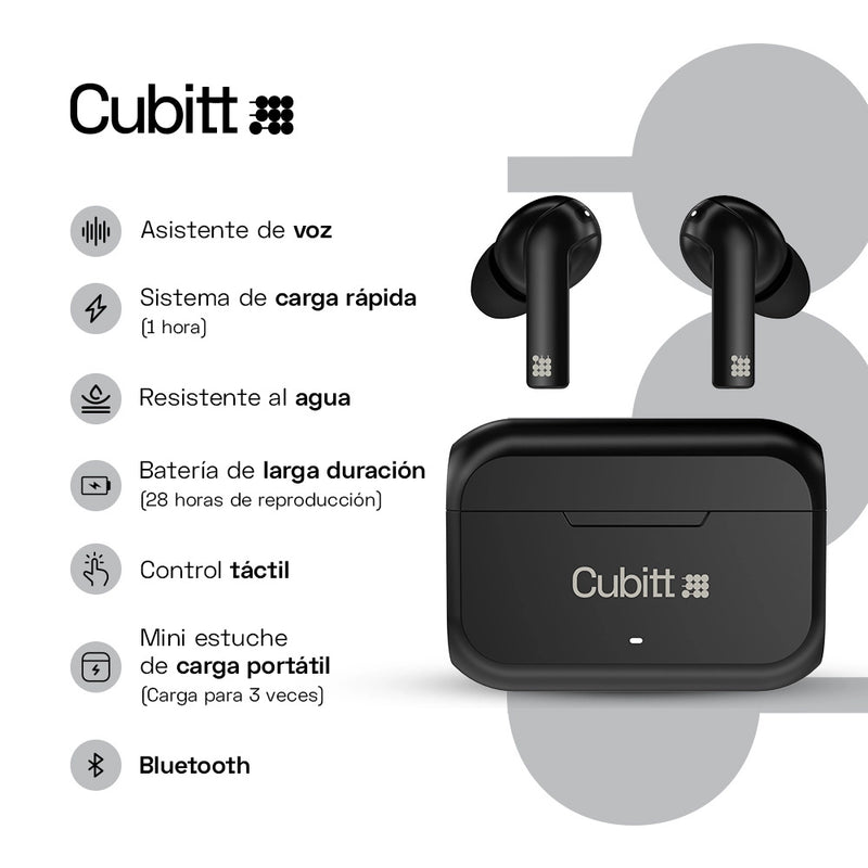 CUBITT AUDIFONO INALAMBRICO CUBITT GEN 2 OBSIDIAN BLACK