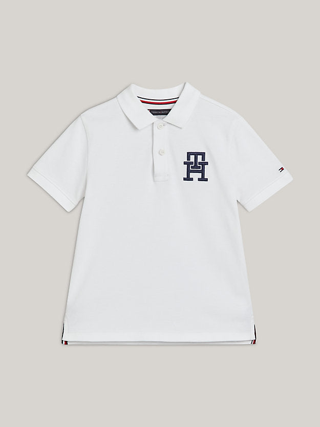 TOMMY HILFIGUER NIÑO POLO MONOGRAM WHITE