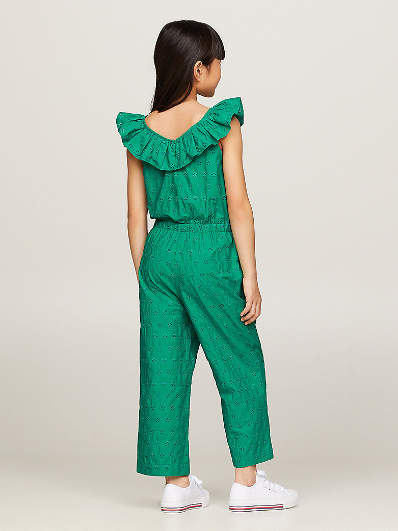 TOMMY HILFIGER NIÑA PANTALON BRODERIE JUMPSUIT OLYMPIC GREEN