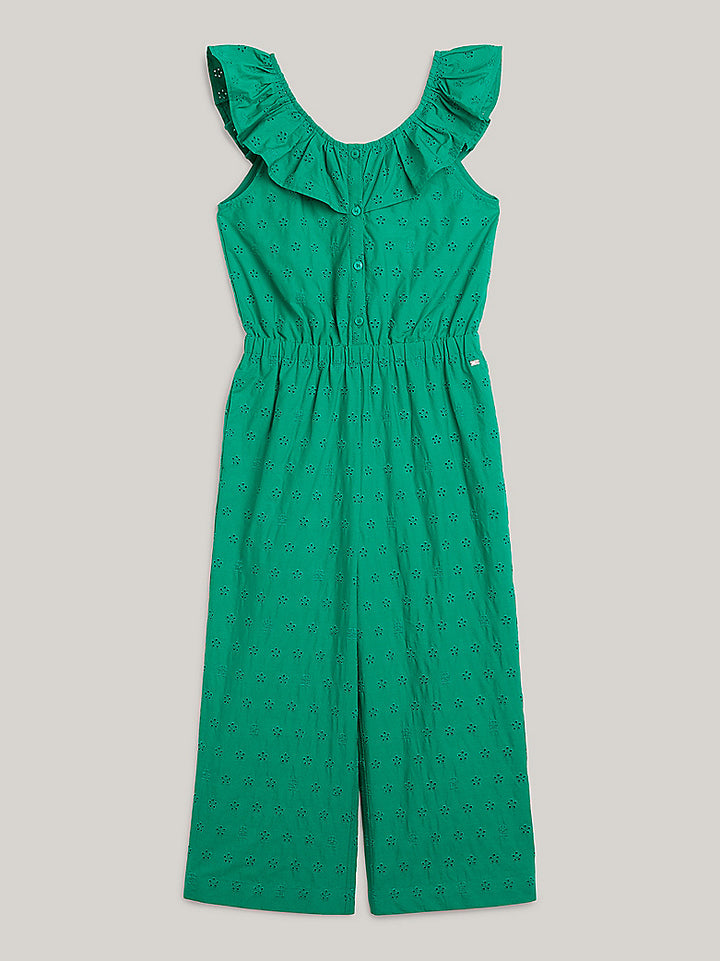 TOMMY HILFIGER NIÑA PANTALON BRODERIE JUMPSUIT OLYMPIC GREEN